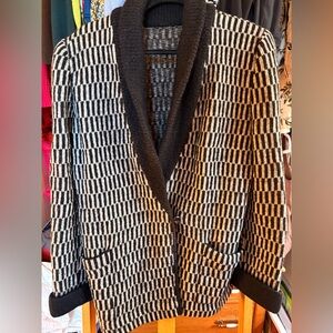 Vintage Wool Blazer Black and White Sweater